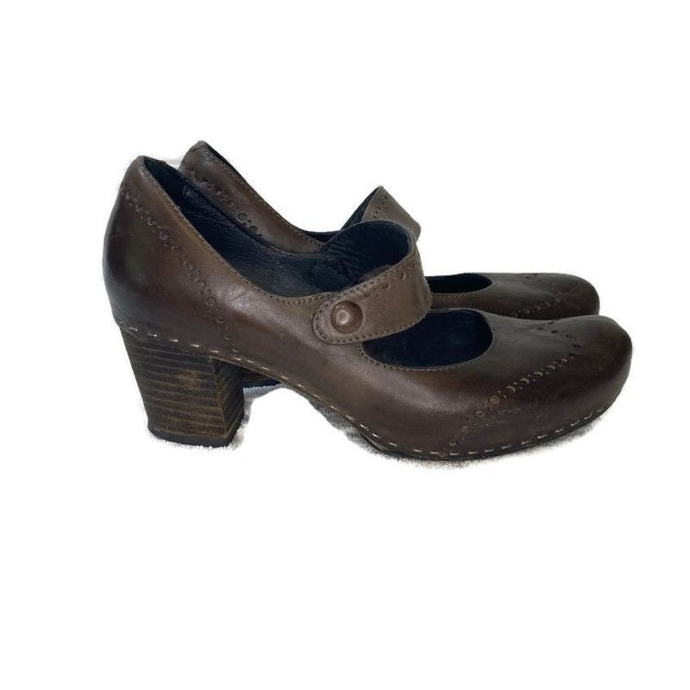 Vialis Brown Leather Oxford Block Maryjane Heels Size 5.5 US 36EU WOMENS RARE.